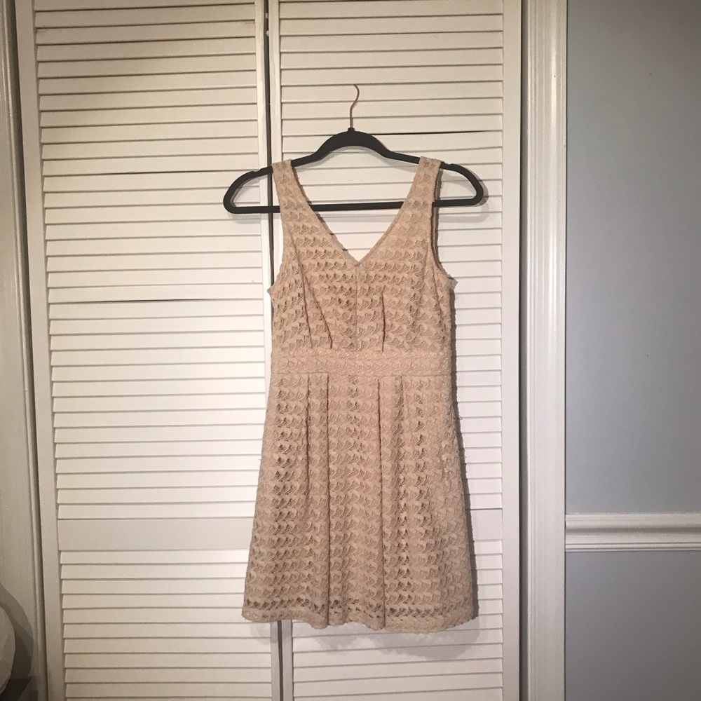 BCBGeneration Lace Backless Flare Dress
